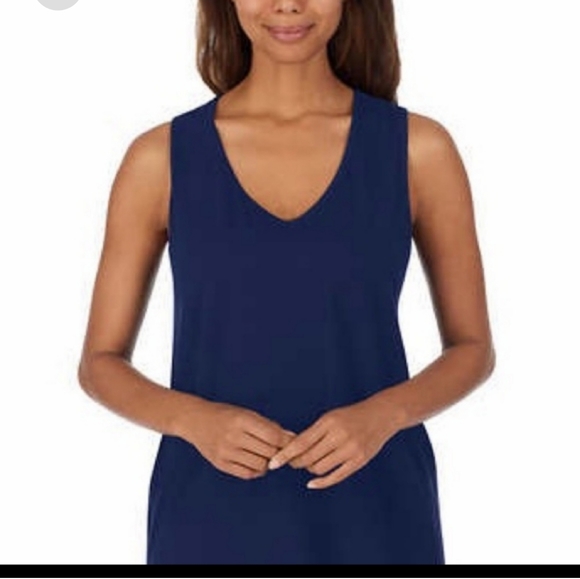 Carole Hochman Cotton 4pc Pajama Set short sleeve tank tee capri… - Picture 2 of 10